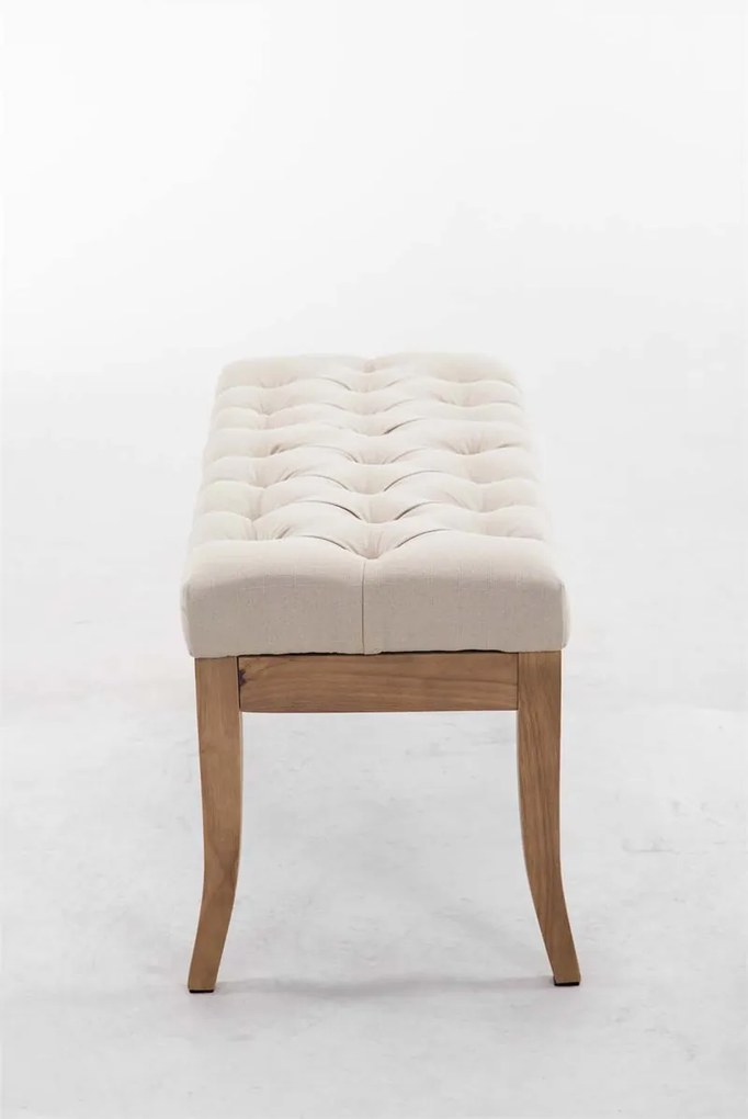 Banco Ramses em tecido com estrutura em antigo claro 46 x 100 x 38 cm Creme