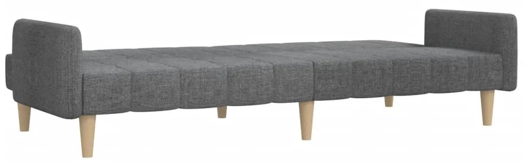 Sofá-cama de 2 lugares tecido cinzento-claro