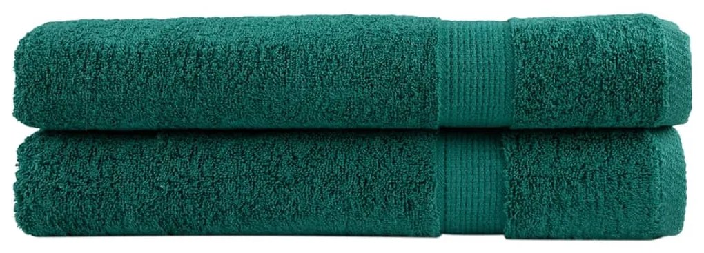 vidaXL Toalhas premium SOLUND 2 pcs 100x200 cm 600 gsm verde