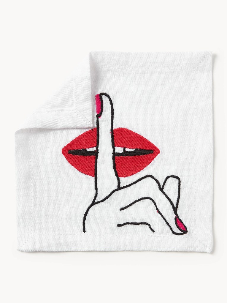 Guardanapos de algodão Lips, conjunto de 4