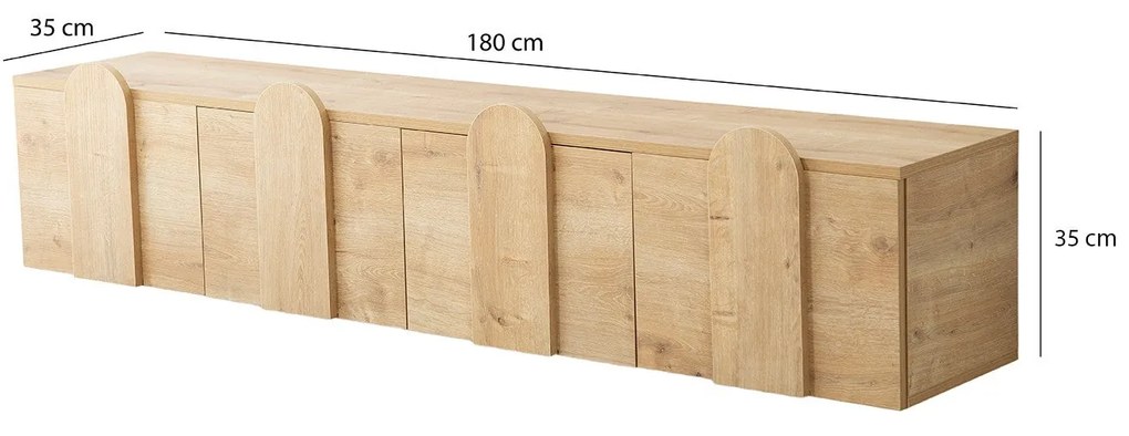 Móvel TV Network – Carvalho – 180x35x35 cm