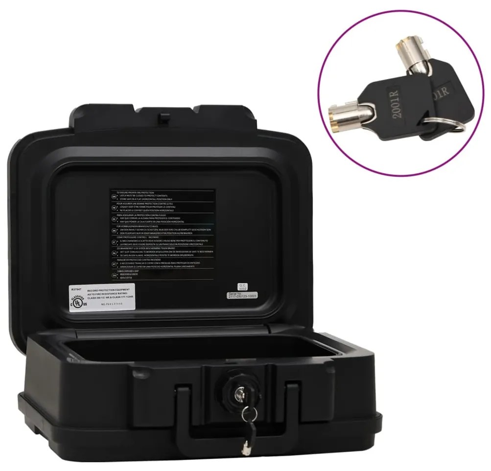 Cofre 38x32,5x16,5 cm preto