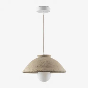 Lâmpada De Teto Suspensa Em Terracota Sainza Ø32 Cm & Tapioca Bege - Sklum
