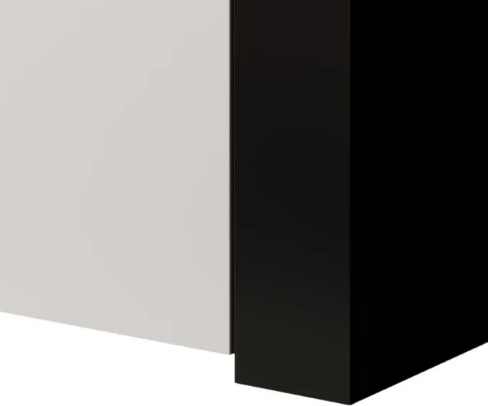 Aparador com Luz LED BELO - 155x91,5x37 cm - Preto/Branco Mate - Desig