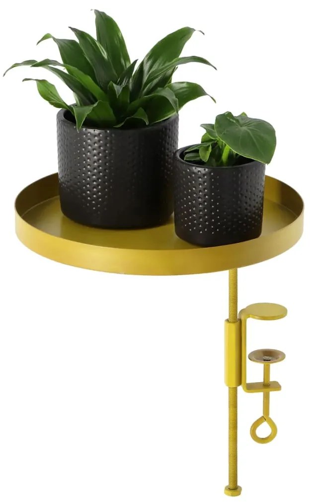 Esschert Design Tabuleiro p/ plantas redondo com braçadeira L dourado