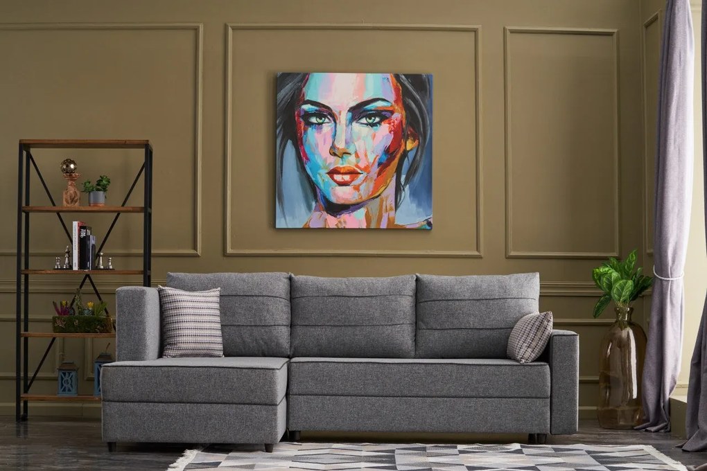 Sofá-Cama de Canto Ece – Cinzento – 242x88x90 cm