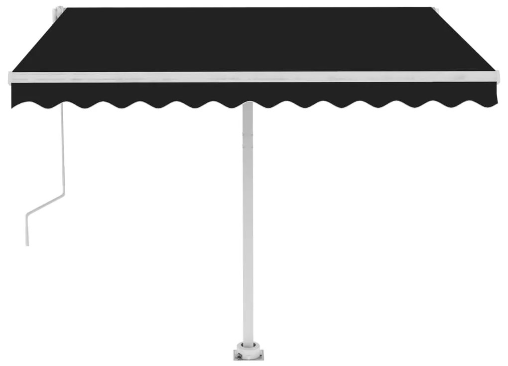 Toldo automático com LED e sensor de vento 300x250 cm antracite