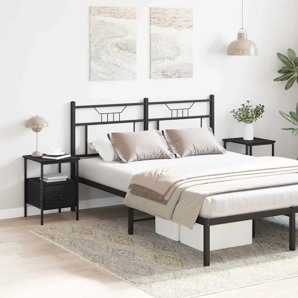 vidaXL Armário de Cabeceira 2 pcs Carvalho preto 34 x 36 x 50 cm