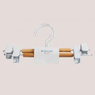 Conjunto De 2 Cabides Com Pinça Corin Kids Branco - Sklum