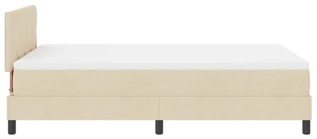 Cama Box com Colchão &amp; Luz LED Bege 120x200 cm Tecido