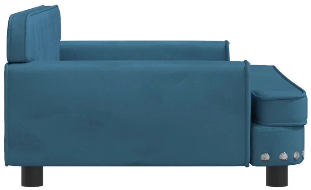 Sofá infantil 90x53x30 cm veludo azul