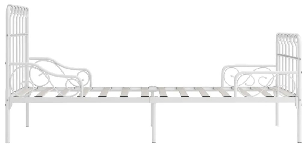 Estrutura de cama com estrado de ripas 90x200 cm metal branco