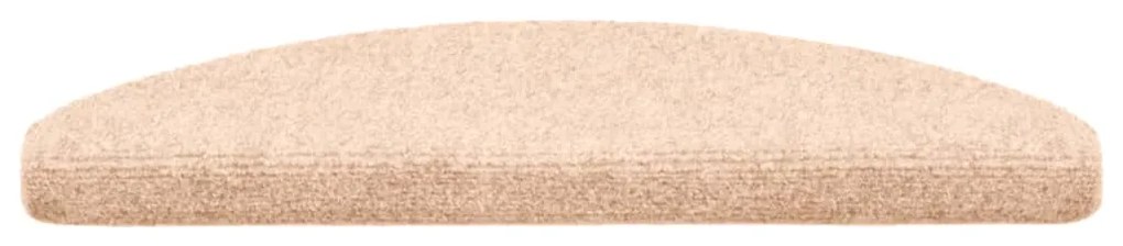 Tapetes escada autoadesivos 5 pcs 65x21x4 cm agulhado castanho