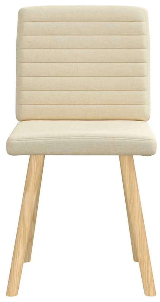 Cadeiras de jantar 2 pcs tecido cor creme