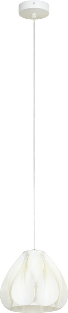 HOMCOM Candeeiro Suspensoo Moderno Candeeiro de Teto com Ecrã de Impressão 3D Iluminação para Sala de Jantar Ø20,5x17,5 cm Branco | Aosom Portugal
