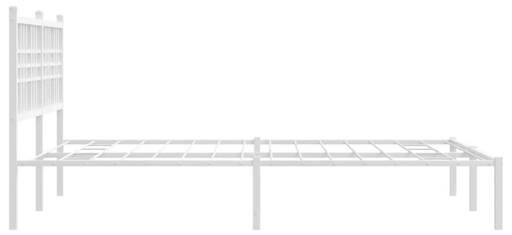 Estrutura de cama com cabeceira 140x200 cm metal branco