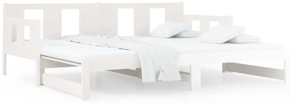 Estrutura sofá-cama de puxar 2x(90x200) cm pinho maciço branco