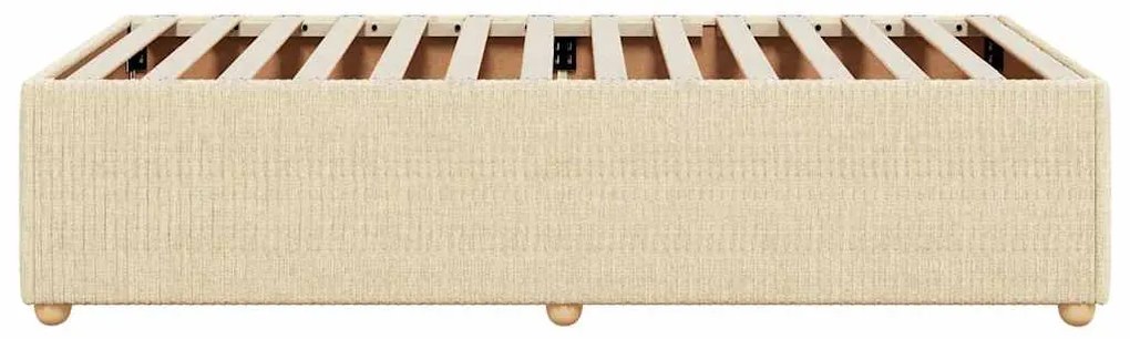 Estrutura de cama sem colchão 100x200 cm tecido cor creme