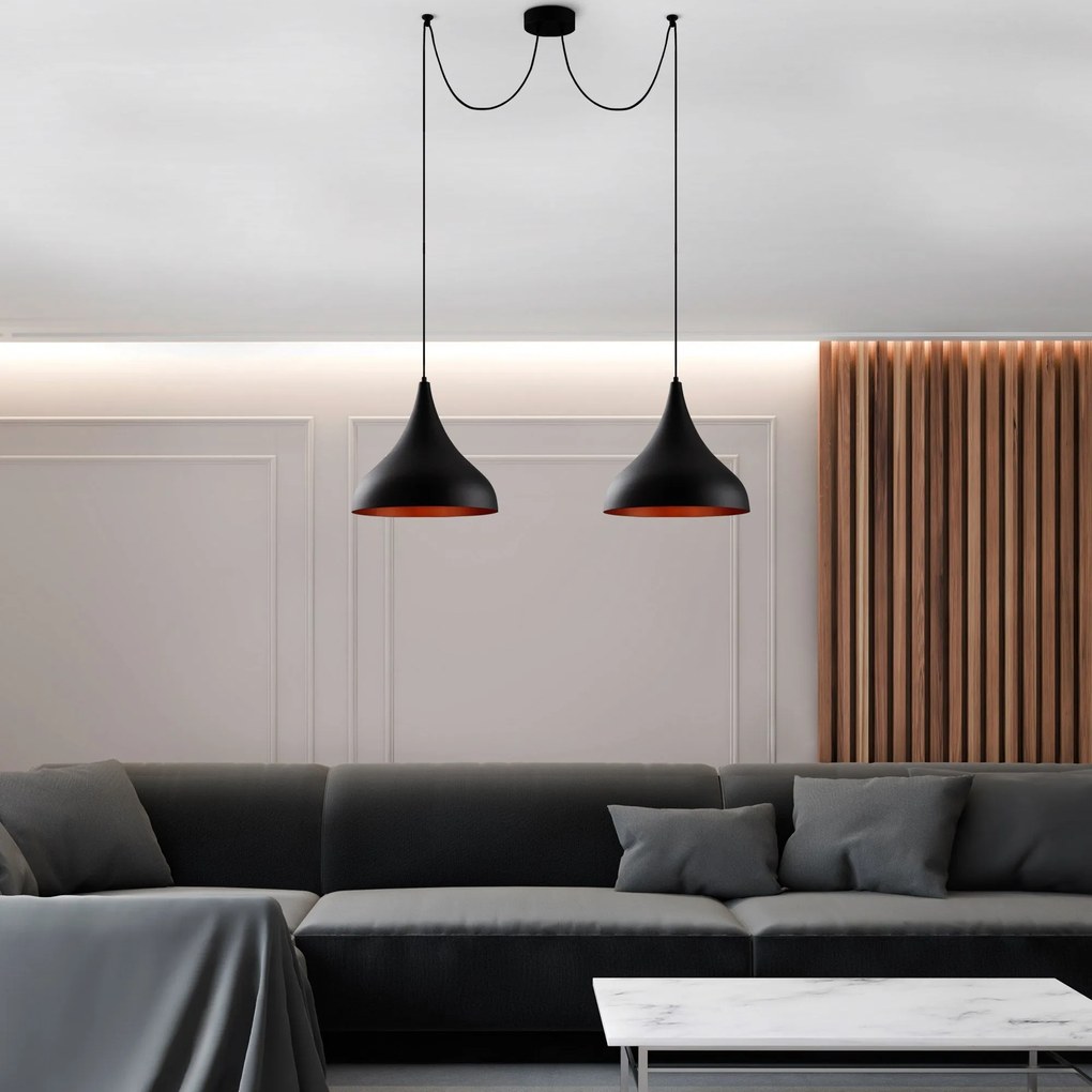 Candeeiro de Teto Berceste – Preto – Diâmetro 131 cm x Altura 127 cm