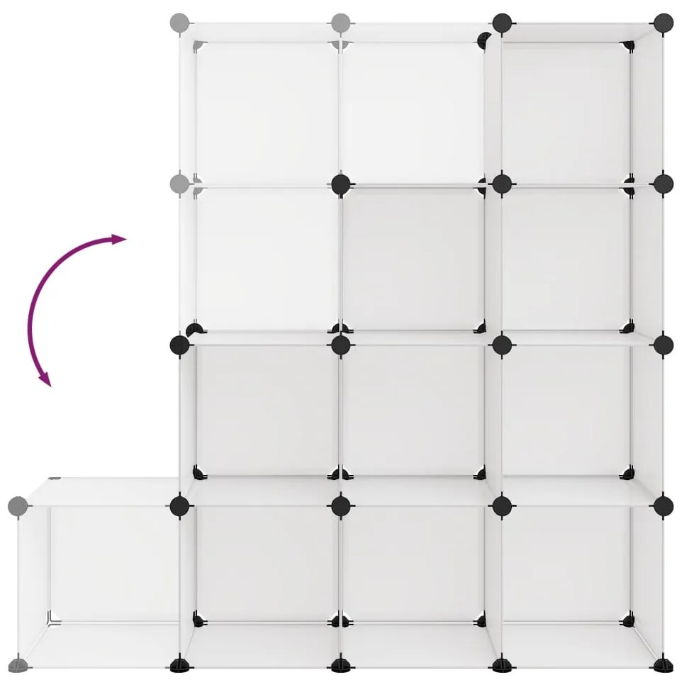 Cubo de arrumação com 12 cubos PP transparente