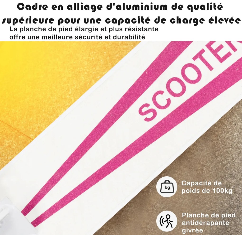 Scooter scooter dobrável scooter altura ajustável scooter urbano 100kg capacidade de carga roxo