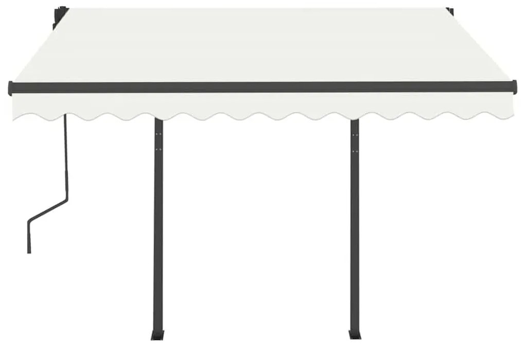 Toldo retrátil automático com postes 3x2,5 m cor creme