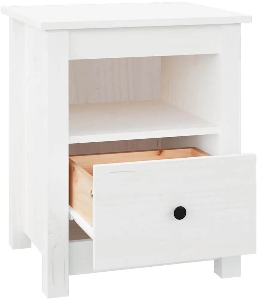 Mesas de cabeceira 2 pcs 40x35x49 cm pinho maciço branco