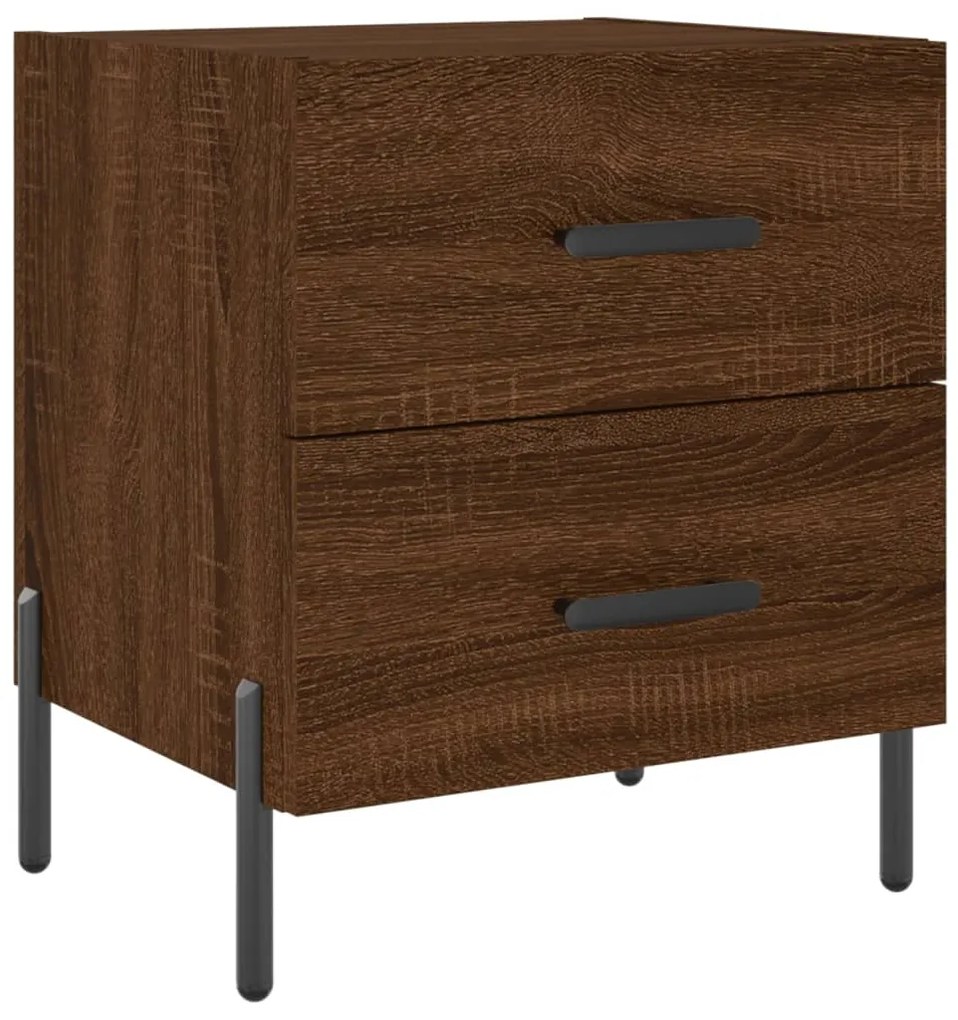 Mesa de cabeceira 2 pcs derivados de madeira carvalho castanho