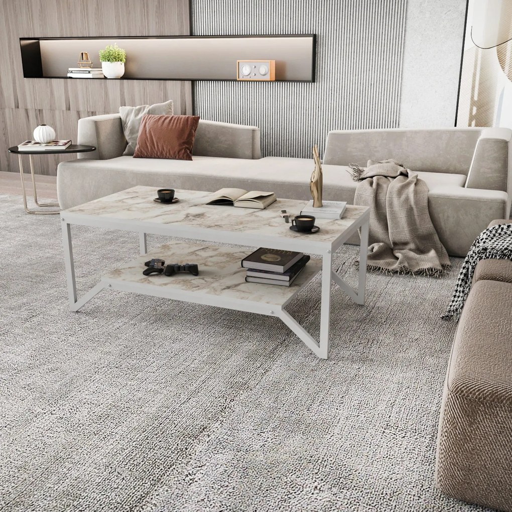 Mesa de Centro Flora – Branco – 120x60x45,8 cm