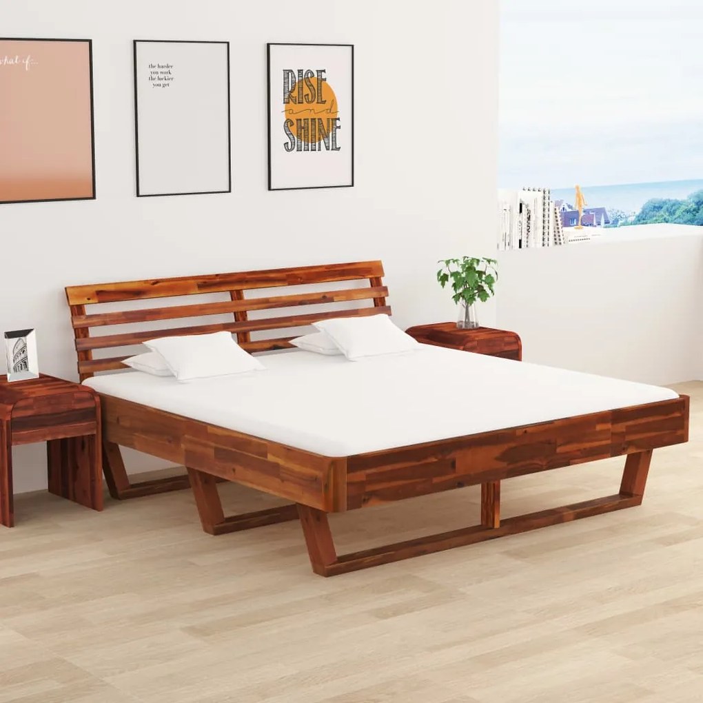 vidaXL Estrutura de cama madeira de acácia maciça 180x200 cm