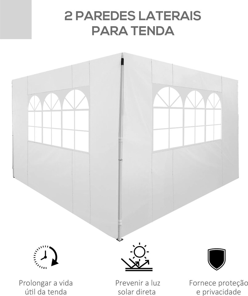 2 Paredes Laterais para Tenda 3x2 m Parede Lateral de Tecido Oxford co