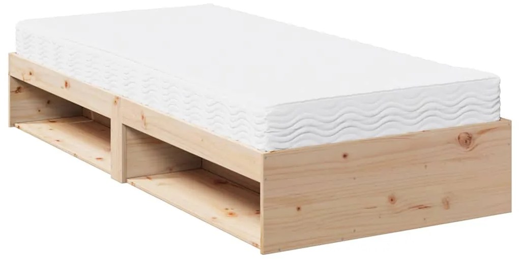 Sofá-cama com colchão 90x190 cm madeira de pinho maciça