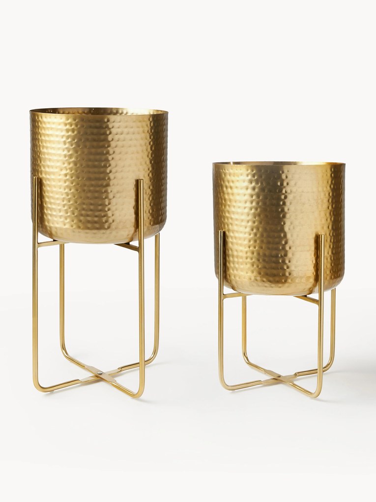 Vasos em metal com aspeto martelado Nives, conjunto de 2