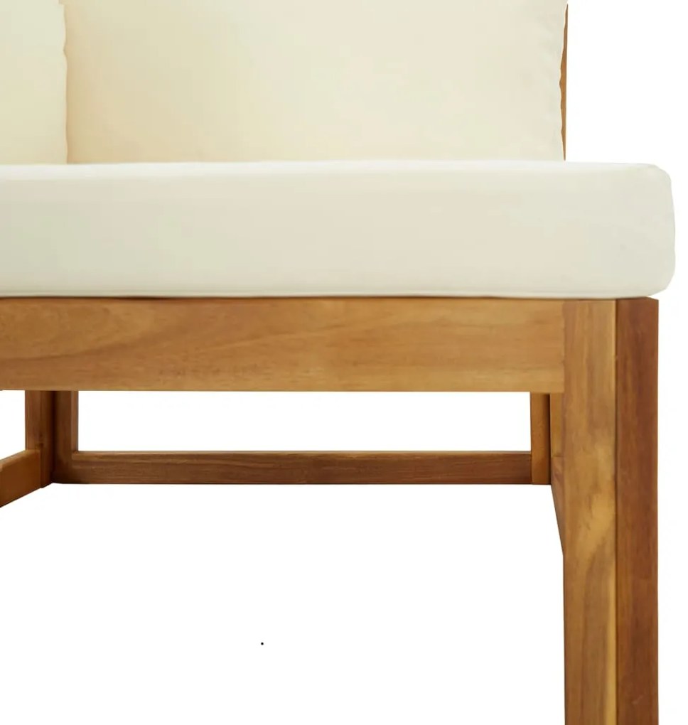 Sofás de canto seccionais 2 pcs com almofadões branco nata