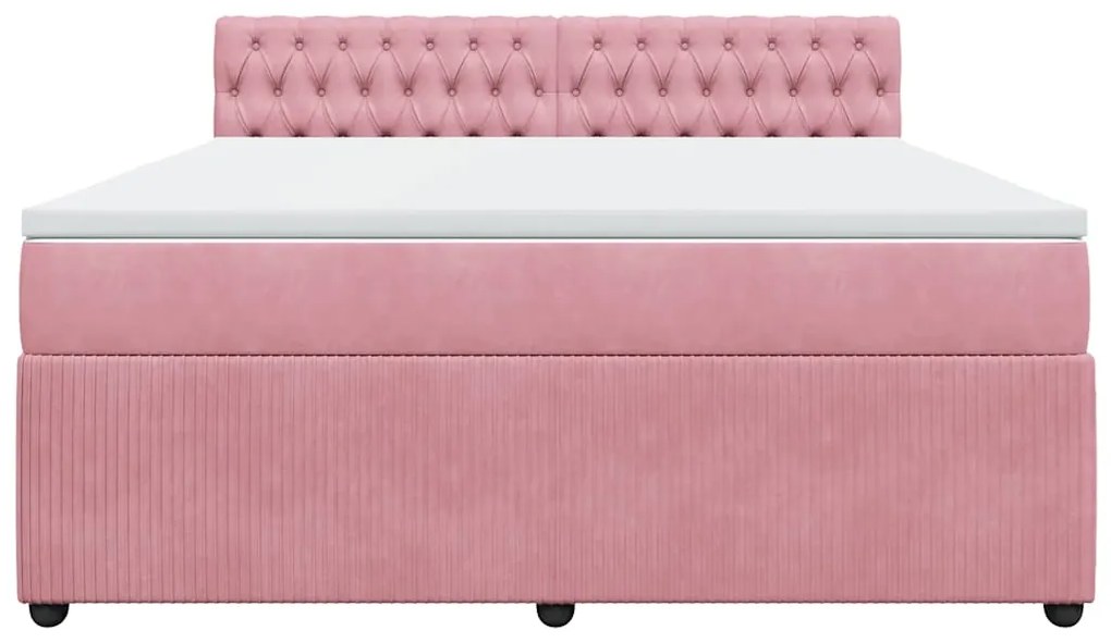 Cama com molas/colchão 180x200 cm veludo rosa