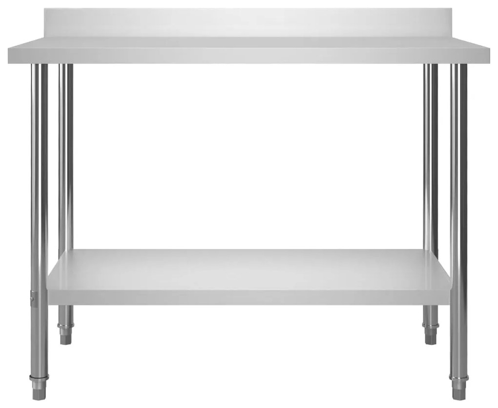 Mesa trabalho cozinha c/ prateleira 120x60x150cm aço inoxidável