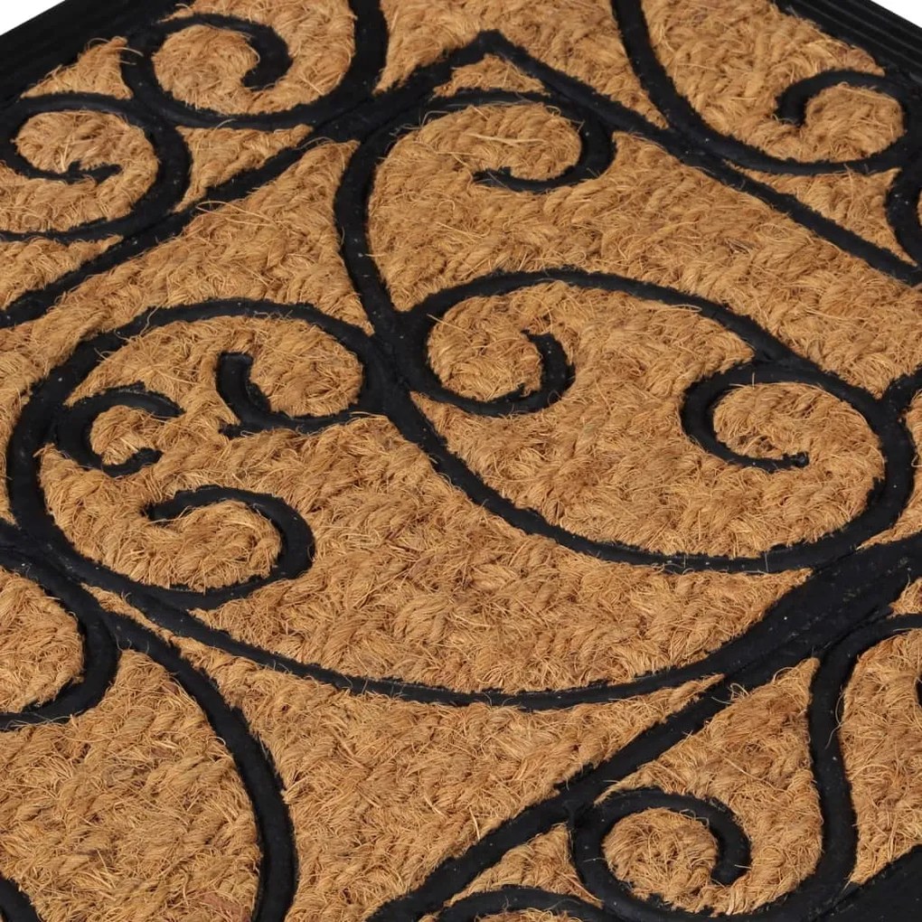 Tapete de porta retangular 45x75 cm borracha e fibra de coco