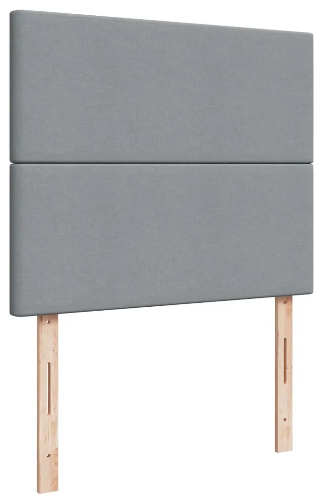 Cama boxspring com colchão 120x190 cm tecido cinzento-claro