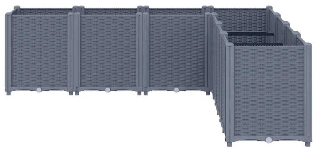 Vaso/floreira 160x160x53 cm PP cinzento