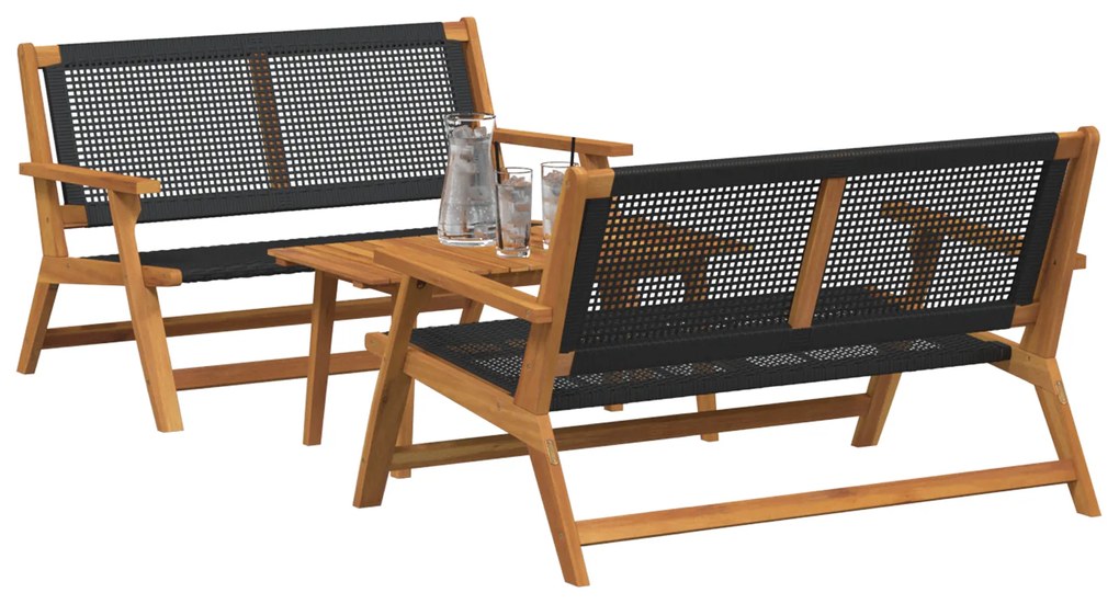 Cadeiras de Jardim com Mesa - Conjunto de 3 Peças em Madeira de Acácia
