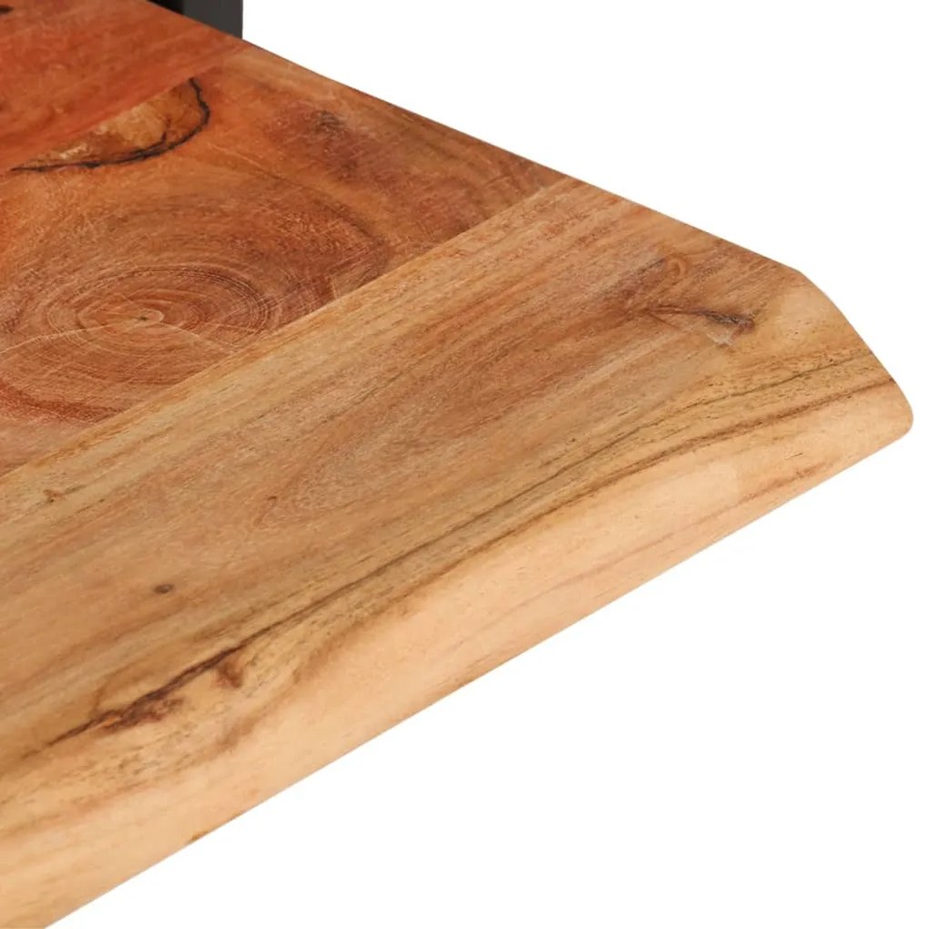 Prateleiras de parede 2 pcs 100x24x35 cm acácia maciça e aço
