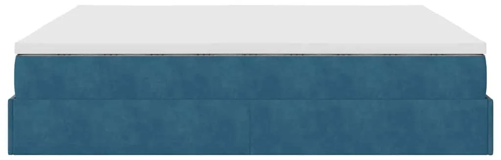 Estrutura de cama otomana com colchão 180x200 cm azul escuro