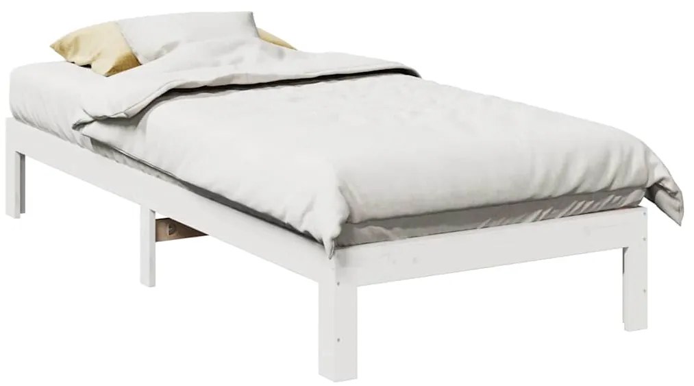 vidaXL Estrutura de cama sem colchão 80x200 cm pinho maciço branco