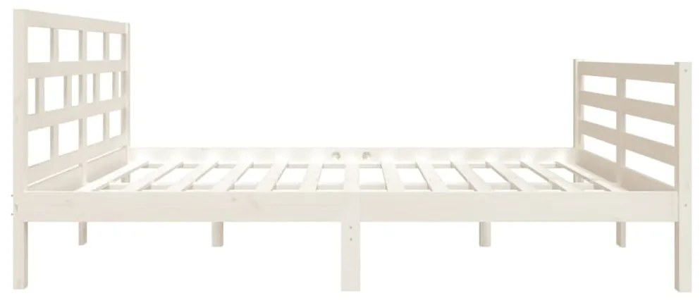 Estrutura cama pequena casal 120x190 cm pinho maciço branco
