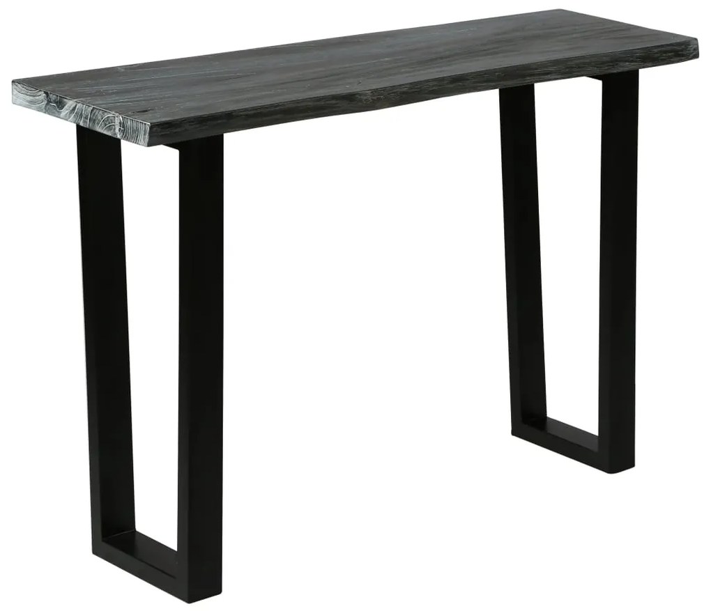 vidaXL Mesa consola em madeira de mindi maciça 110x35x75 cm cinzento
