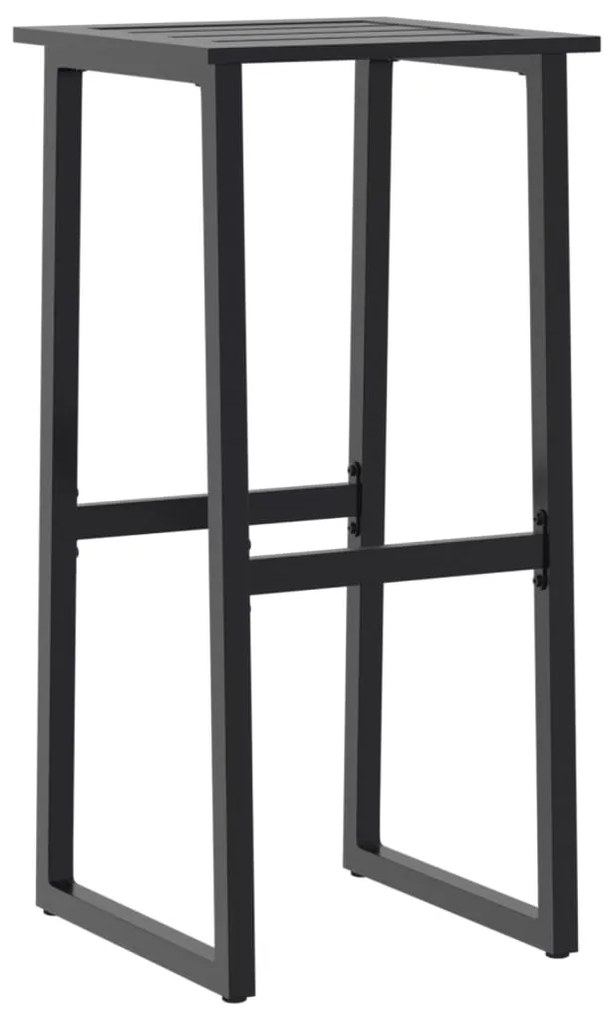 Bancos de bar 4 pcs 38x38x80 cm aço revestido a pó preto