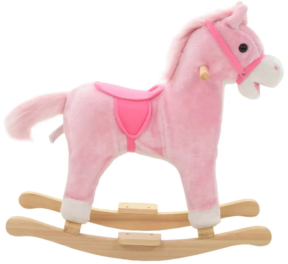 Animal de baloiçar cavalo em pelúcia 65x32x58 cm rosa