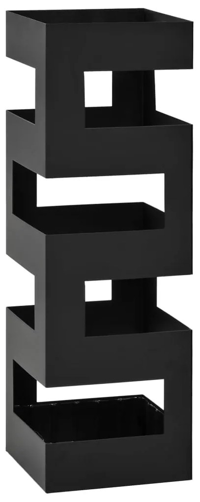 Suporte para guarda-chuvas estilo tetris em aço preto