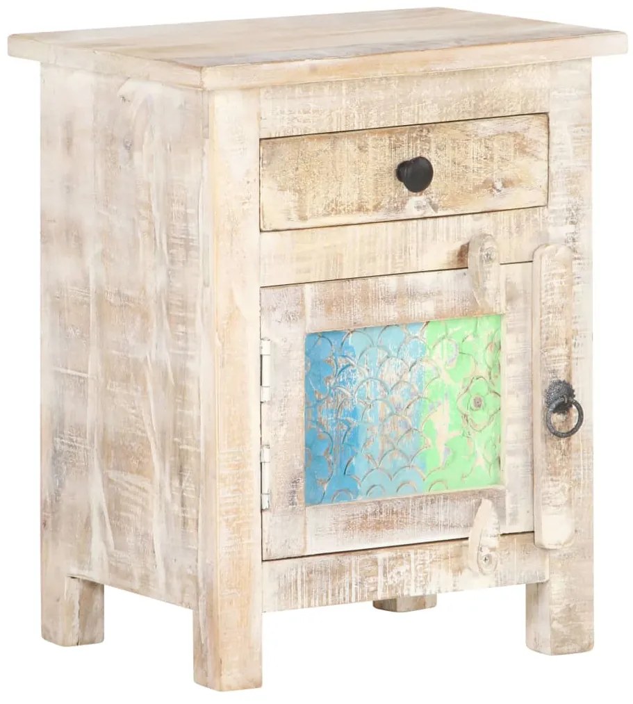 Mesa de cabeceira 40x30x50 cm madeira de acácia áspera