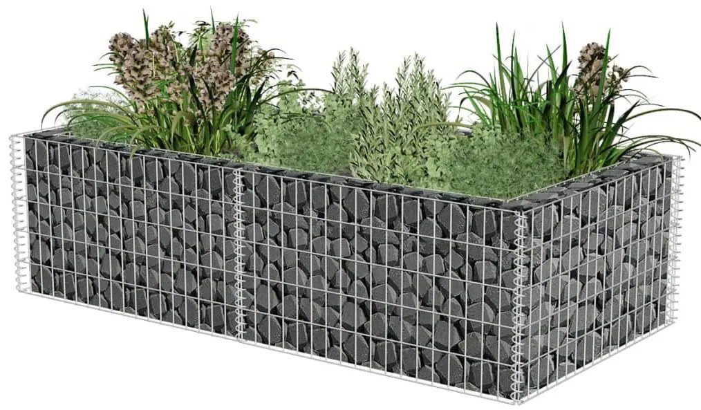 vidaXL Gabião para plantas em aço galvanizado 180x90x50 cm